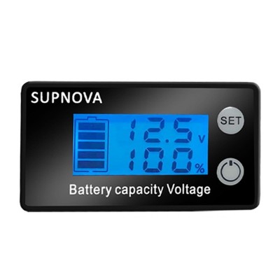 SUPNOVA LCD Two  wire Voltage and Electricity Meter DC Digital Display Voltmeter  Blue