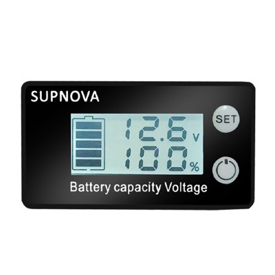 SUPNOVA LCD Two  wire Voltage and Electricity Meter DC Digital Display Voltmeter  White