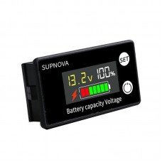 SUPNOVA LCD Color Screen DC Voltmeter Lithium Storage Battery Meter  Style  Alarm   Temperature Type