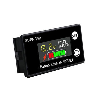 SUPNOVA LCD Color Screen DC Voltmeter Lithium Storage Battery Meter  Style  Alarm   Temperature Type