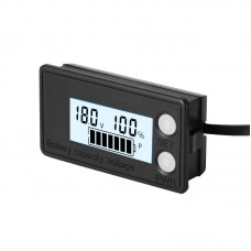 Waterproof LCD Two  wire Lead  acid Lithium Battery Digital Display Voltage Meter 8  100V  White