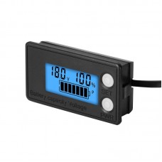 Waterproof LCD Two  wire Lead  acid Lithium Battery Digital Display Voltage Meter 8  100V  Blue